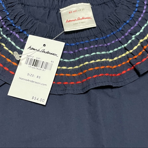 NWT Hanna Andersson Rainbow ruffled collared dress and bloomers - Picture 3 of 7